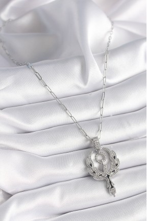 316l çelik Gümüş Renk Zirkon Taşlı Anka Kuşu Model Kadın Kolye 316l çelik Gümüş Renk Zirkon Taşlı Anka Kuşu Model Kadın Kolye