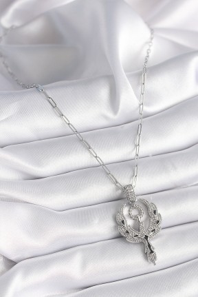 316l çelik Gümüş Renk Zirkon Taşlı Anka Kuşu Model Kadın Kolye 316l çelik Gümüş Renk Zirkon Taşlı Anka Kuşu Model Kadın Kolye