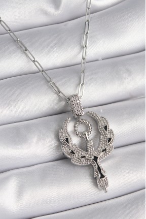 316l çelik Gümüş Renk Zirkon Taşlı Anka Kuşu Model Kadın Kolye 316l çelik Gümüş Renk Zirkon Taşlı Anka Kuşu Model Kadın Kolye