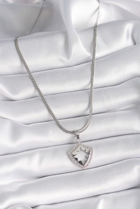 316l çelik Gümüş Renk İtalyan Zincir Zirkon Taşlı Kutup Yıldızı İşleme Model Kadın Kolye 316l çelik Gümüş Renk İtalyan Zincir Zirkon Taşlı Kutup Yıldızı İşleme Model Kadın Kolye