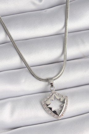 316l çelik Gümüş Renk İtalyan Zincir Zirkon Taşlı Kutup Yıldızı İşleme Model Kadın Kolye 316l çelik Gümüş Renk İtalyan Zincir Zirkon Taşlı Kutup Yıldızı İşleme Model Kadın Kolye