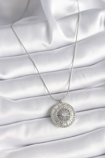 316l çelik Gümüş Renk Zirkon Taşlı 12 Burç Madalyon Model Kadın Kolye 316l çelik Gümüş Renk Zirkon Taşlı 12 Burç Madalyon Model Kadın Kolye