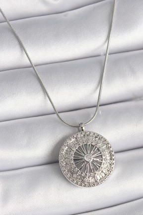 316l çelik Gümüş Renk Zirkon Taşlı 12 Burç Madalyon Model Kadın Kolye 316l çelik Gümüş Renk Zirkon Taşlı 12 Burç Madalyon Model Kadın Kolye