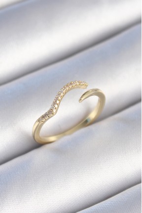 Pirinç Gold Renk Zirkon Taşlı Kadın Yüzük Pirinç Gold Renk Zirkon Taşlı Kadın Yüzük