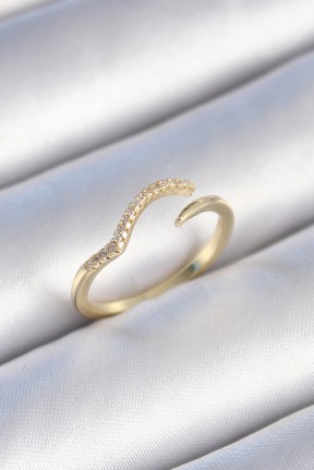 Pirinç Gold Renk Zirkon Taşlı Kadın Yüzük Pirinç Gold Renk Zirkon Taşlı Kadın Yüzük
