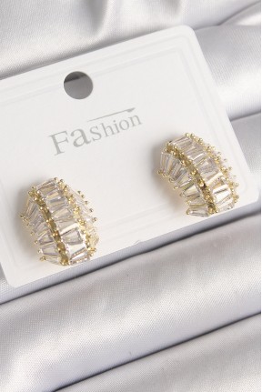 Pirinç Gold Renk Zirkon Taşlı Kaplumbağa Kabuğu Model Kadın Küpe Pirinç Gold Renk Zirkon Taşlı Kaplumbağa Kabuğu Model Kadın Küpe