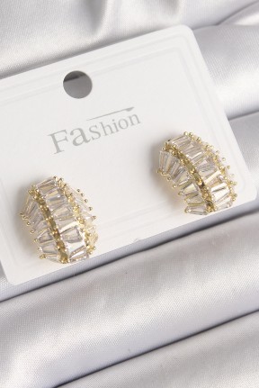 Pirinç Gold Renk Zirkon Taşlı Kaplumbağa Kabuğu Model Kadın Küpe Pirinç Gold Renk Zirkon Taşlı Kaplumbağa Kabuğu Model Kadın Küpe