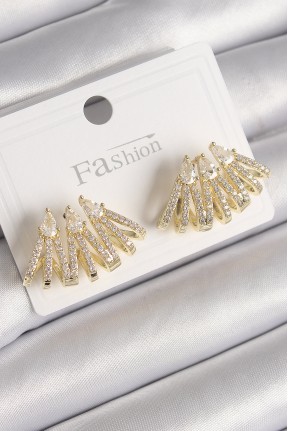 Pirinç Gold Renk Zirkon Taşlı Deniz Kabuğu Model Kadın Küpe Pirinç Gold Renk Zirkon Taşlı Deniz Kabuğu Model Kadın Küpe