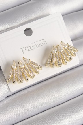 Pirinç Gold Renk Zirkon Taşlı Deniz Kabuğu Model Kadın Küpe Pirinç Gold Renk Zirkon Taşlı Deniz Kabuğu Model Kadın Küpe