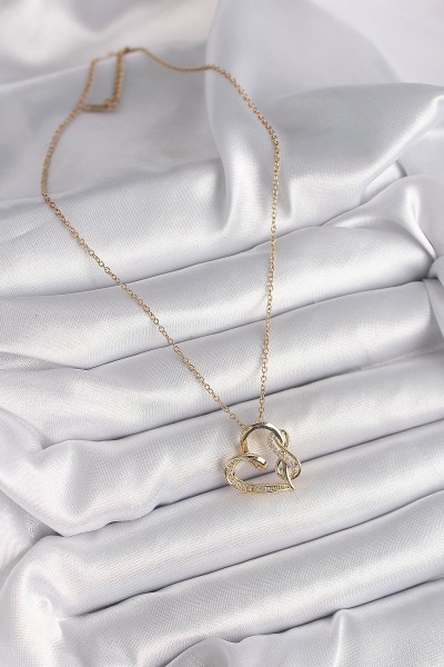 316l çelik Gold Renk Zincir Zirkon Taş Detaylı Kalp Model Sonsuzluk Detay Kadın Kolye 316l çelik Gold Renk Zincir Zirkon Taş Detaylı Kalp Model Sonsuzluk Detay Kadın Kolye
