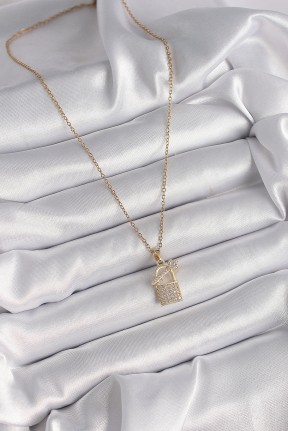 316l çelik Gold Renk Zincir Zirkon Taşlı Asma Kilit Anahtar Model Kadın Kolye 316l çelik Gold Renk Zincir Zirkon Taşlı Asma Kilit Anahtar Model Kadın Kolye