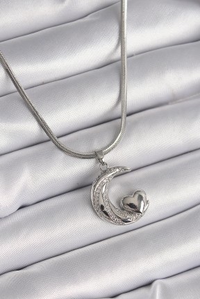 316l çelik Gümüş Renk İtalyan Zincir Zirkon Taşlı Halil Figür Kalp Detay Kadın Kolye 316l çelik Gümüş Renk İtalyan Zincir Zirkon Taşlı Halil Figür Kalp Detay Kadın Kolye