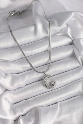 316l çelik Gümüş Renk İtalyan Zincir Zirkon Taşlı Halil Figür Kalp Detay Kadın Kolye 316l çelik Gümüş Renk İtalyan Zincir Zirkon Taşlı Halil Figür Kalp Detay Kadın Kolye