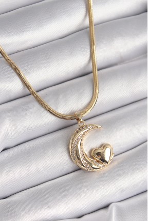 316l çelik Gold Renk çelik İtalyan Zincir Zirkon Taşlı Halil Figür Kalp Detay Kadın Kolye 316l çelik Gold Renk çelik İtalyan Zincir Zirkon Taşlı Halil Figür Kalp Detay Kadın Kolye