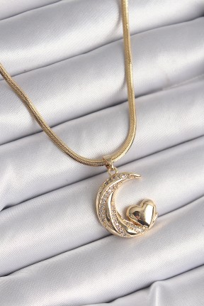 316l çelik Gold Renk çelik İtalyan Zincir Zirkon Taşlı Halil Figür Kalp Detay Kadın Kolye 316l çelik Gold Renk çelik İtalyan Zincir Zirkon Taşlı Halil Figür Kalp Detay Kadın Kolye