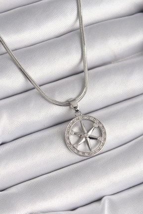 316l çelik Gümüş Renk İtalyan Zincir Zirkon Taşlı Kutup Yıldız Model Kadın Kolye 316l çelik Gümüş Renk İtalyan Zincir Zirkon Taşlı Kutup Yıldız Model Kadın Kolye