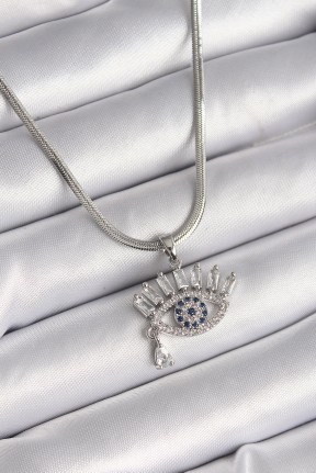 316l çelik Gümüş Renk İtalyan Zincir Zirkon Taşlı Göz Model Kadın Kolye 316l çelik Gümüş Renk İtalyan Zincir Zirkon Taşlı Göz Model Kadın Kolye