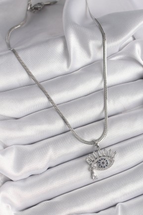 316l çelik Gümüş Renk İtalyan Zincir Zirkon Taşlı Göz Model Kadın Kolye 316l çelik Gümüş Renk İtalyan Zincir Zirkon Taşlı Göz Model Kadın Kolye