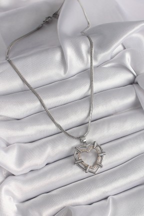 316l çelik Gümüş Renk İtalyan Zincir Mix Renk Zirkon Taş Detay Kalp Model Kadın Kolye 316l çelik Gümüş Renk İtalyan Zincir Mix Renk Zirkon Taş Detay Kalp Model Kadın Kolye