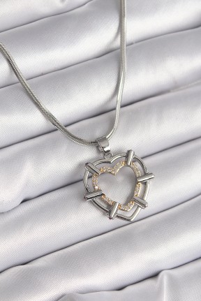 316l çelik Gümüş Renk İtalyan Zincir Mix Renk Zirkon Taş Detay Kalp Model Kadın Kolye 316l çelik Gümüş Renk İtalyan Zincir Mix Renk Zirkon Taş Detay Kalp Model Kadın Kolye