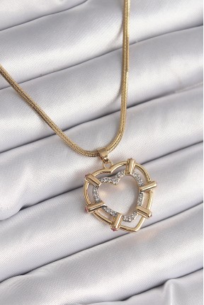 316l çelik Gold Renk İtalyan Zincir Mix Renk Zirkon Taşlı Kalp Model Kadın Kolye 316l çelik Gold Renk İtalyan Zincir Mix Renk Zirkon Taşlı Kalp Model Kadın Kolye