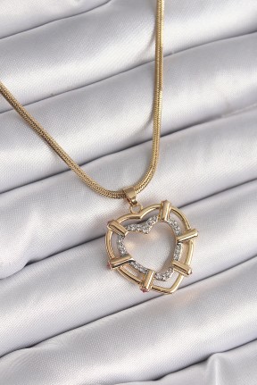 316l çelik Gold Renk İtalyan Zincir Mix Renk Zirkon Taşlı Kalp Model Kadın Kolye 316l çelik Gold Renk İtalyan Zincir Mix Renk Zirkon Taşlı Kalp Model Kadın Kolye