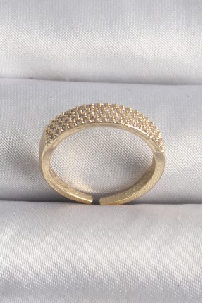 Pirinç Gold Renk Zirkon Taşlı Vip Seri Kadın Yüzük Pirinç Gold Renk Zirkon Taşlı Vip Seri Kadın Yüzük