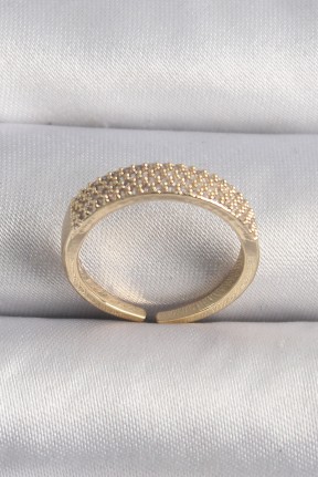Pirinç Gold Renk Zirkon Taşlı Vip Seri Kadın Yüzük Pirinç Gold Renk Zirkon Taşlı Vip Seri Kadın Yüzük