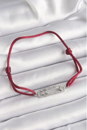 Kırmızı İpli Asansörlü Zirkon Taşlı Gümüş Messika Model Kadın Bileklik Kırmızı İpli Asansörlü Zirkon Taşlı Gümüş Messika Model Kadın Bileklik