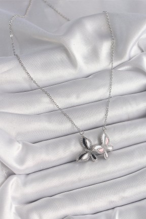316l çelik Gümüş Renk Zincir Zirkon Taşlı Renkli Kelebek Model Kadın Kolye 316l çelik Gümüş Renk Zincir Zirkon Taşlı Renkli Kelebek Model Kadın Kolye