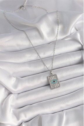 316l çelik Gümüş Renk Zirkon Taşlı Göz İşleme Detaylı Plaka Model Kadın Kolye 316l çelik Gümüş Renk Zirkon Taşlı Göz İşleme Detaylı Plaka Model Kadın Kolye