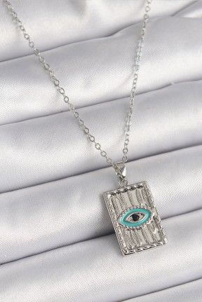 316l çelik Gümüş Renk Zirkon Taşlı Göz İşleme Detaylı Plaka Model Kadın Kolye 316l çelik Gümüş Renk Zirkon Taşlı Göz İşleme Detaylı Plaka Model Kadın Kolye