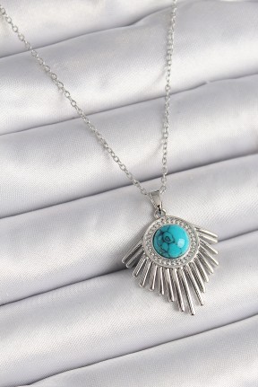 316l çelik Gümüş Renk Zincir Mavi Boncuklu Zirkon Taşlı Kadın Kolye 316l çelik Gümüş Renk Zincir Mavi Boncuklu Zirkon Taşlı Kadın Kolye