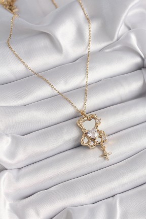 316l çelik Gold Renk Zincir Ayna Ayıcık Model Zirkon Taşlı Kalp Model Kadın Kolye 316l çelik Gold Renk Zincir Ayna Ayıcık Model Zirkon Taşlı Kalp Model Kadın Kolye