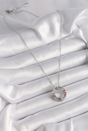 316l çelik Gümüş Renk Zincir Renkli Zirkon Taşlı Xoxo Model Kadın Kolye 316l çelik Gümüş Renk Zincir Renkli Zirkon Taşlı Xoxo Model Kadın Kolye