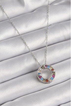 316l çelik Gümüş Renk Zincir Renkli Zirkon Taşlı Xoxo Model Kadın Kolye 316l çelik Gümüş Renk Zincir Renkli Zirkon Taşlı Xoxo Model Kadın Kolye