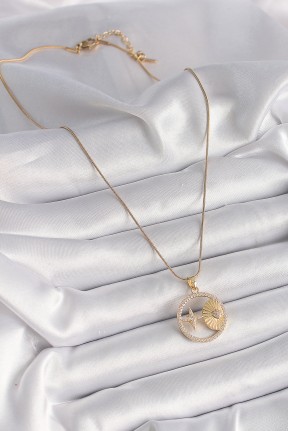 316l çelik Gold Renk Zincir Zirkon Taşlı Yıldız İşleme Madalyon Model Kadın Kolye 316l çelik Gold Renk Zincir Zirkon Taşlı Yıldız İşleme Madalyon Model Kadın Kolye