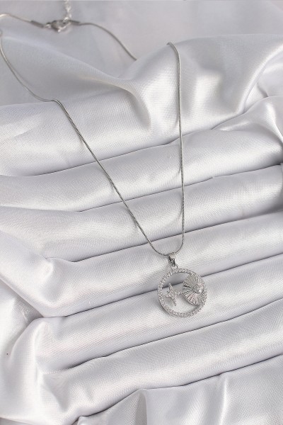 316l çelik Gümüş Renk Zincir Zirkon Taşlı Yıldız Madalyon Model Kadın Kolye 316l çelik Gümüş Renk Zincir Zirkon Taşlı Yıldız Madalyon Model Kadın Kolye