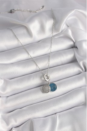 316l çelik Gümüş Renk Zincir Zirkon Taşlı İşleme Mavi Simli Kadın Kolye 316l çelik Gümüş Renk Zincir Zirkon Taşlı İşleme Mavi Simli Kadın Kolye