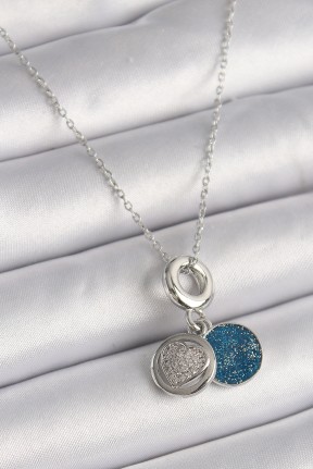 316l çelik Gümüş Renk Zincir Zirkon Taşlı İşleme Mavi Simli Kadın Kolye 316l çelik Gümüş Renk Zincir Zirkon Taşlı İşleme Mavi Simli Kadın Kolye