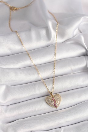 316l çelik Gold Renk Zincir Zirkon Taşlı Kalp Model Kadın Kolye 316l çelik Gold Renk Zincir Zirkon Taşlı Kalp Model Kadın Kolye