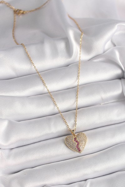 316l çelik Gold Renk Zincir Zirkon Taşlı Kalp Model Kadın Kolye 316l çelik Gold Renk Zincir Zirkon Taşlı Kalp Model Kadın Kolye