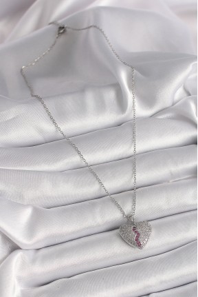 316l çelik Gümüş Renk Zincir Zirkon Taşlı Kalp Model Kadın Kolye 316l çelik Gümüş Renk Zincir Zirkon Taşlı Kalp Model Kadın Kolye