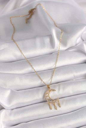 316l çelik Gold Renk Zincir Zirkon Taşlı Hilal Model Sallantı Yaprak Detay Kadın Kolye 316l çelik Gold Renk Zincir Zirkon Taşlı Hilal Model Sallantı Yaprak Detay Kadın Kolye