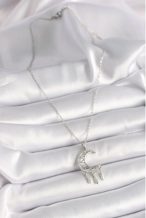 316l çelik Gümüş Renk Zincir Zirkon Taşlı Hilal Model Sallantı Yaprak Detay Kadın Kolye 316l çelik Gümüş Renk Zincir Zirkon Taşlı Hilal Model Sallantı Yaprak Detay Kadın Kolye