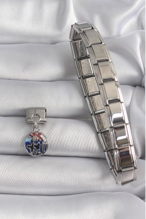 316l çelik Gümüş Renk Sallantı Dünya Model Nomination Charm 316l çelik Gümüş Renk Sallantı Dünya Model Nomination Charm