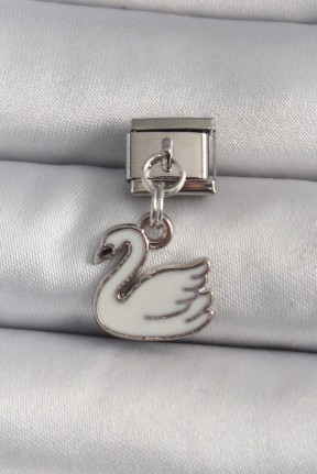 316l çelik Gümüş Renk Sallantı Beyaz Kuğu Model Nomination Charm 316l çelik Gümüş Renk Sallantı Beyaz Kuğu Model Nomination Charm