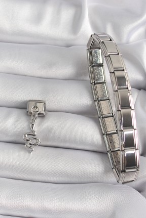 316l çelik Gümüş Renk Sallantı Yılan Model Nomination Charm 316l çelik Gümüş Renk Sallantı Yılan Model Nomination Charm