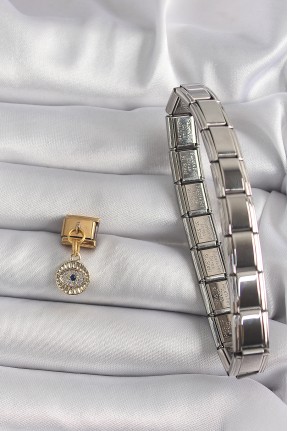 316l çelik Gold Renk Sallantı Zirkon Taşlı Göz Model Nomination Charm 316l çelik Gold Renk Sallantı Zirkon Taşlı Göz Model Nomination Charm