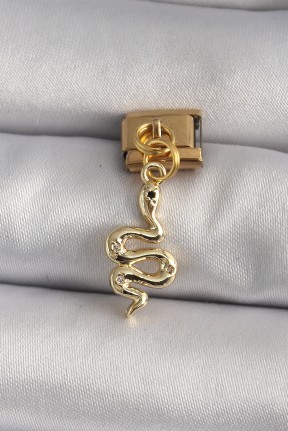316l çelik Gold Renk Sallantı Yılan Model Nomination Charm 316l çelik Gold Renk Sallantı Yılan Model Nomination Charm